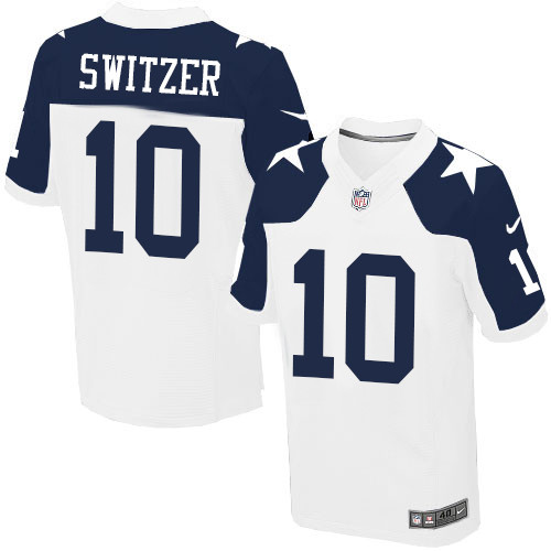Men's Nike Dallas Cowboys #10 Ryan Switzer Elite White Throwback Alternate NFL Jersey
