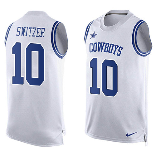 Men's Nike Dallas Cowboys #10 Ryan Switzer Limited White Player Name & Number Tank Top NFL Jersey