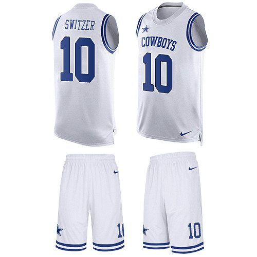 Men's Nike Dallas Cowboys #10 Ryan Switzer Limited White Tank Top Suit NFL Jersey