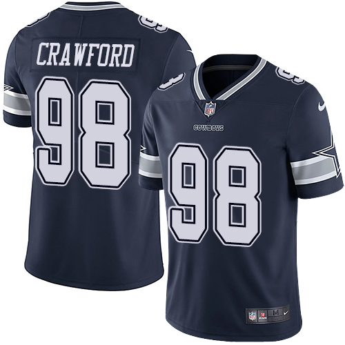 Men's Nike Dallas Cowboys #98 Tyrone Crawford Navy Blue Team Color Vapor Untouchable Limited Player NFL Jersey