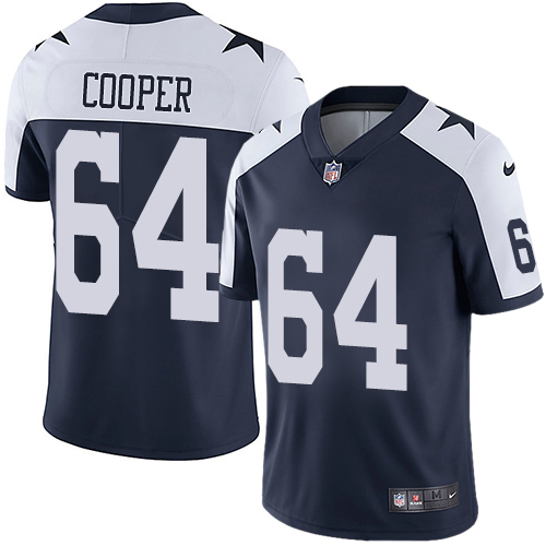 Men's Nike Dallas Cowboys #64 Jonathan Cooper Navy Blue Throwback Alternate Vapor Untouchable Limited Player NFL Jersey