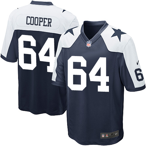 Men's Nike Dallas Cowboys #64 Jonathan Cooper Game Navy Blue Throwback Alternate NFL Jersey