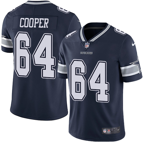 Youth Nike Dallas Cowboys #64 Jonathan Cooper Navy Blue Team Color Vapor Untouchable Limited Player NFL Jersey