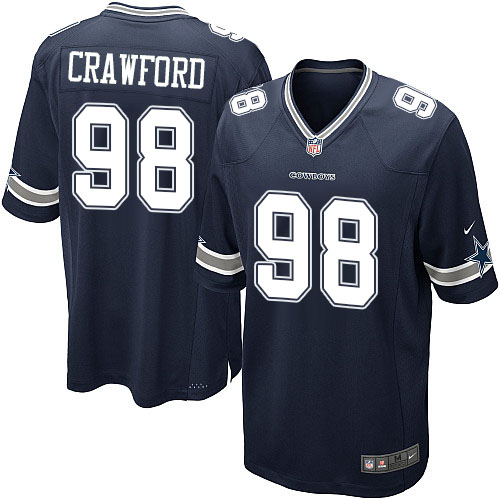 Men's Nike Dallas Cowboys #98 Tyrone Crawford Game Navy Blue Team Color NFL Jersey