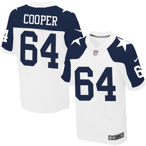 Men's Nike Dallas Cowboys #64 Jonathan Cooper Elite White Throwback Alternate NFL Jersey