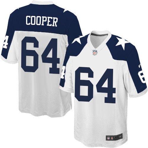 Men's Nike Dallas Cowboys #64 Jonathan Cooper Game White Throwback Alternate NFL Jersey
