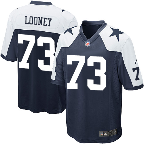 Men's Nike Dallas Cowboys #73 Joe Looney Game Navy Blue Throwback Alternate NFL Jersey
