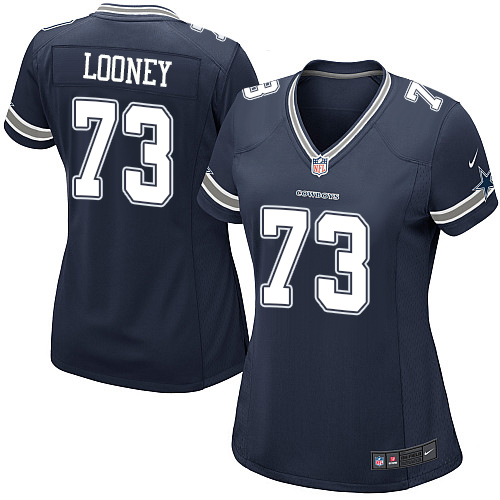 Women's Nike Dallas Cowboys #73 Joe Looney Game Navy Blue Team Color NFL Jersey