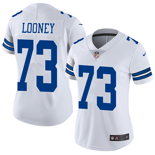 Women's Nike Dallas Cowboys #73 Joe Looney White Vapor Untouchable Elite Player NFL Jersey