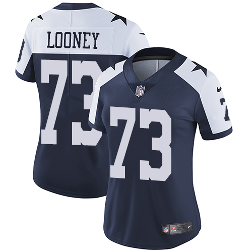 Women's Nike Dallas Cowboys #73 Joe Looney Navy Blue Throwback Alternate Vapor Untouchable Elite Player NFL Jersey