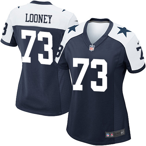 Women's Nike Dallas Cowboys #73 Joe Looney Game Navy Blue Throwback Alternate NFL Jersey