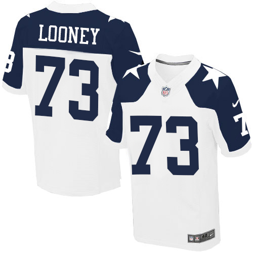 Men's Nike Dallas Cowboys #73 Joe Looney Elite White Throwback Alternate NFL Jersey