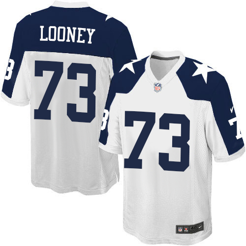 Men's Nike Dallas Cowboys #73 Joe Looney Game White Throwback Alternate NFL Jersey