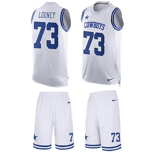 Men's Nike Dallas Cowboys #73 Joe Looney Limited White Tank Top Suit NFL Jersey