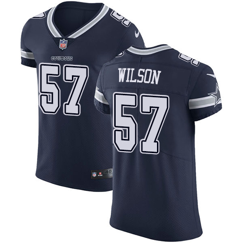 Men's Nike Dallas Cowboys #57 Damien Wilson Navy Blue Team Color Vapor Untouchable Elite Player NFL Jersey