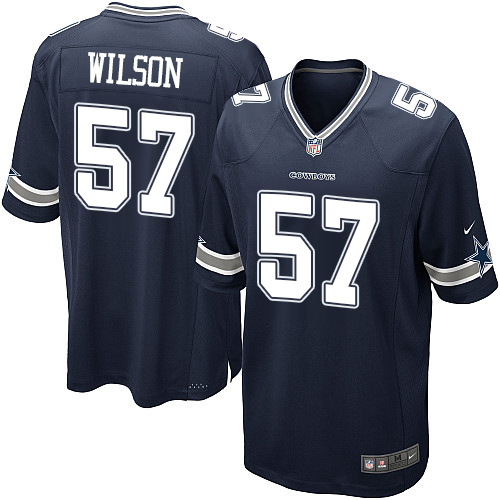 Men's Nike Dallas Cowboys #57 Damien Wilson Game Navy Blue Team Color NFL Jersey