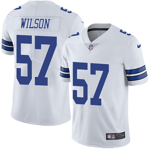 Men's Nike Dallas Cowboys #57 Damien Wilson White Vapor Untouchable Limited Player NFL Jersey