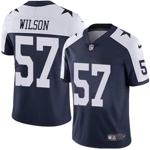 Men's Nike Dallas Cowboys #57 Damien Wilson Navy Blue Throwback Alternate Vapor Untouchable Limited Player NFL Jersey