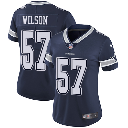 Women's Nike Dallas Cowboys #57 Damien Wilson Navy Blue Team Color Vapor Untouchable Limited Player NFL Jersey