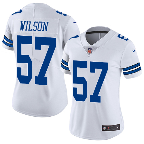 Women's Nike Dallas Cowboys #57 Damien Wilson White Vapor Untouchable Elite Player NFL Jersey