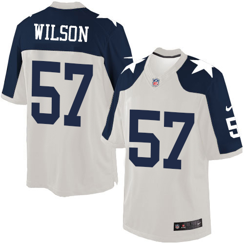 Men's Nike Dallas Cowboys #57 Damien Wilson Limited White Throwback Alternate NFL Jersey