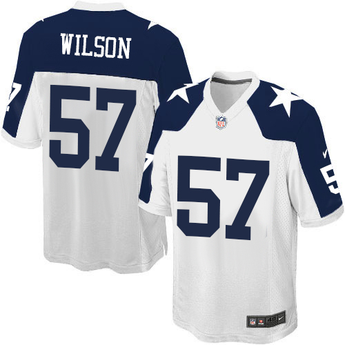 Men's Nike Dallas Cowboys #57 Damien Wilson Game White Throwback Alternate NFL Jersey