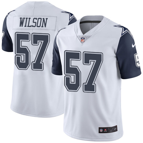 Men's Nike Dallas Cowboys #57 Damien Wilson Limited White Rush Vapor Untouchable NFL Jersey