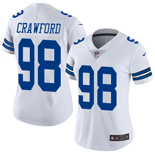 Women's Nike Dallas Cowboys #98 Tyrone Crawford White Vapor Untouchable Elite Player NFL Jersey