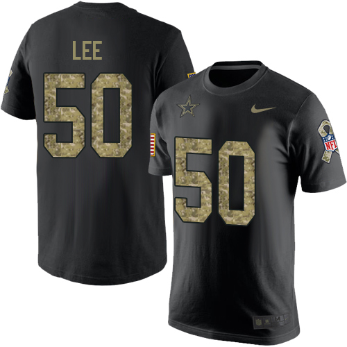 NFL Men's Nike Dallas Cowboys #50 Sean Lee Black Camo Salute to Service T-Shirt