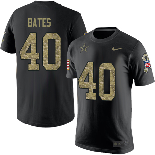NFL Men's Nike Dallas Cowboys #40 Bill Bates Black Camo Salute to Service T-Shirt