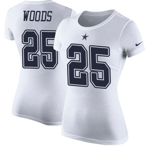 NFL Women's Nike Dallas Cowboys #25 Xavier Woods White Rush Pride Name & Number T-Shirt