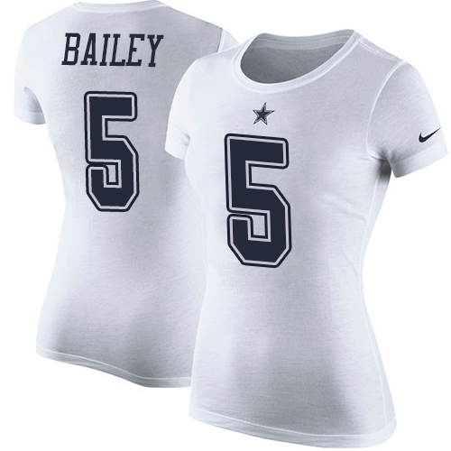 NFL Women's Nike Dallas Cowboys #5 Dan Bailey White Rush Pride Name & Number T-Shirt