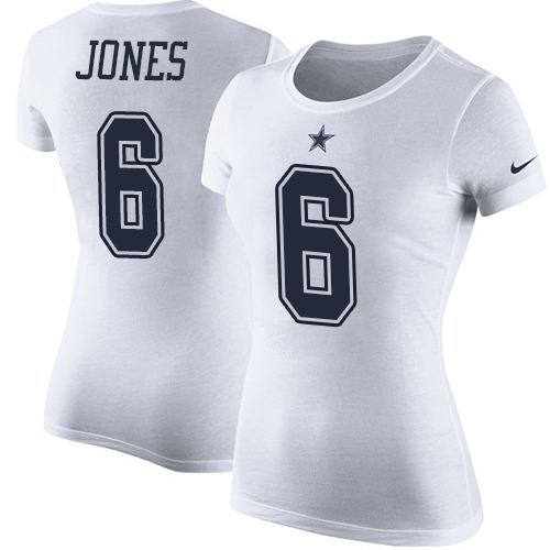 NFL Women's Nike Dallas Cowboys #6 Chris Jones White Rush Pride Name & Number T-Shirt