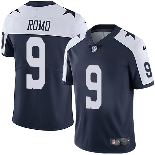 Youth Nike Dallas Cowboys #9 Tony Romo Navy Blue Throwback Alternate Vapor Untouchable Limited Player NFL Jersey