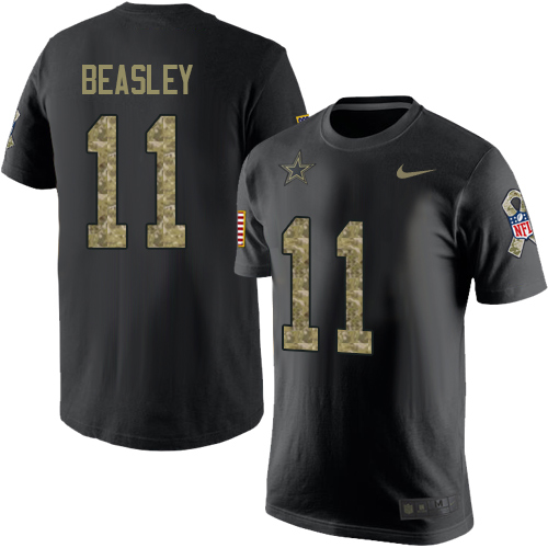 NFL Men's Nike Dallas Cowboys #11 Cole Beasley Black Camo Salute to Service T-Shirt