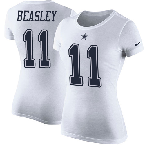 NFL Women's Nike Dallas Cowboys #11 Cole Beasley White Rush Pride Name & Number T-Shirt