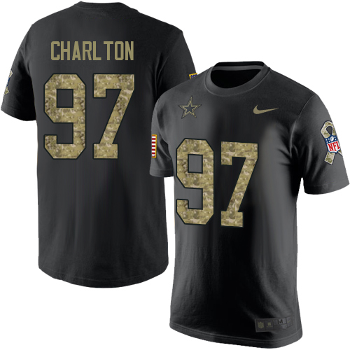 NFL Men's Nike Dallas Cowboys #97 Taco Charlton Black Camo Salute to Service T-Shirt