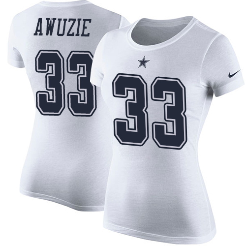 NFL Women's Nike Dallas Cowboys #33 Chidobe Awuzie White Rush Pride Name & Number T-Shirt