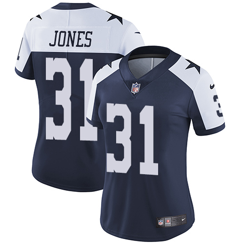 Women's Nike Dallas Cowboys #31 Byron Jones Navy Blue Throwback Alternate Vapor Untouchable Elite Player NFL Jersey