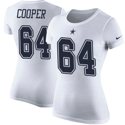 NFL Women's Nike Dallas Cowboys #64 Jonathan Cooper White Rush Pride Name & Number T-Shirt