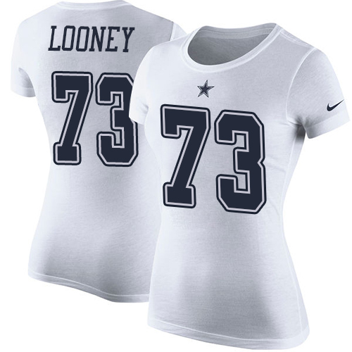 NFL Women's Nike Dallas Cowboys #73 Joe Looney White Rush Pride Name & Number T-Shirt