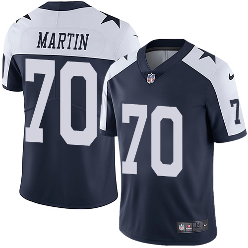 Men's Nike Dallas Cowboys #70 Zack Martin Navy Blue Throwback Alternate Vapor Untouchable Limited Player NFL Jersey