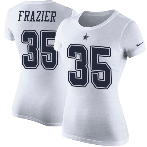 NFL Women's Nike Dallas Cowboys #35 Kavon Frazier White Rush Pride Name & Number T-Shirt