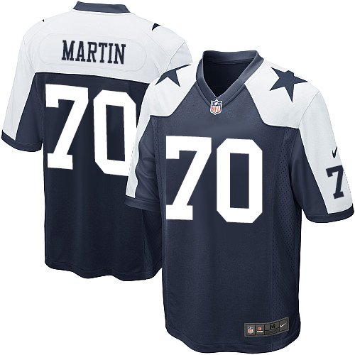 Men's Nike Dallas Cowboys #70 Zack Martin Game Navy Blue Throwback Alternate NFL Jersey