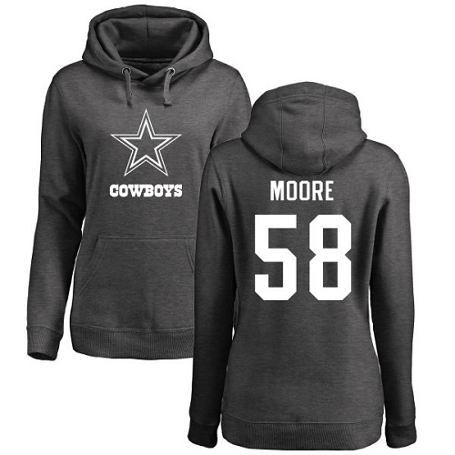 NFL Women's Nike Dallas Cowboys #58 Damontre Moore Ash One Color Pullover Hoodie