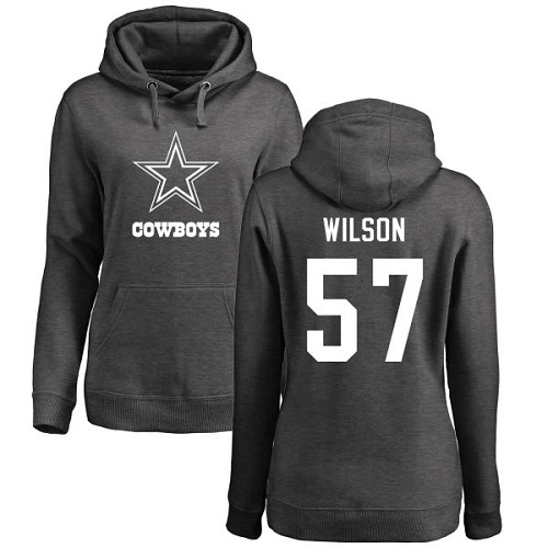 NFL Women's Nike Dallas Cowboys #57 Damien Wilson Ash One Color Pullover Hoodie