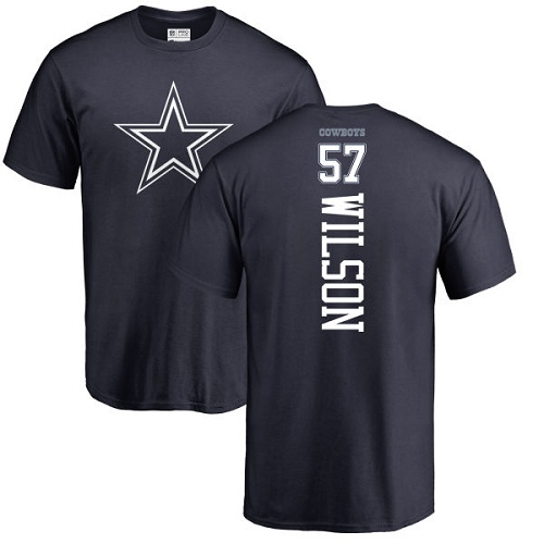 NFL Nike Dallas Cowboys #57 Damien Wilson Navy Blue Backer T-Shirt