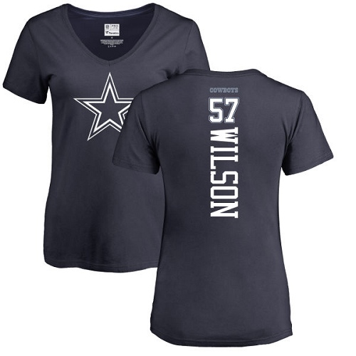 NFL Women's Nike Dallas Cowboys #57 Damien Wilson Navy Blue Backer T-Shirt