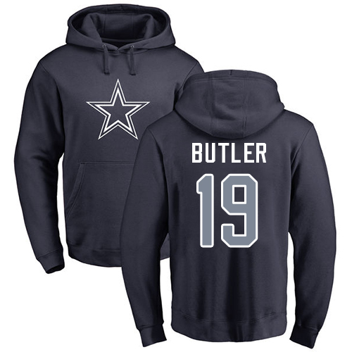 NFL Nike Dallas Cowboys #19 Brice Butler Navy Blue Name & Number Logo Pullover Hoodie