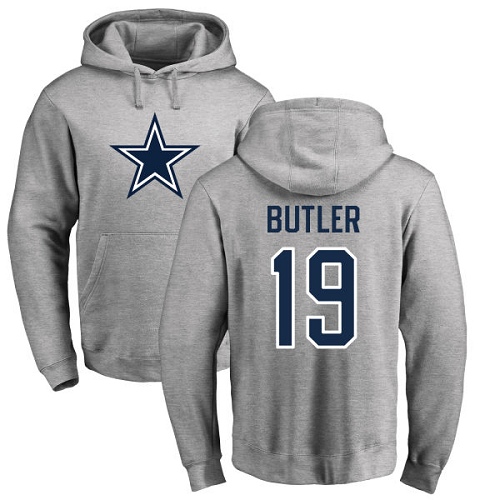 NFL Nike Dallas Cowboys #19 Brice Butler Ash Name & Number Logo Pullover Hoodie